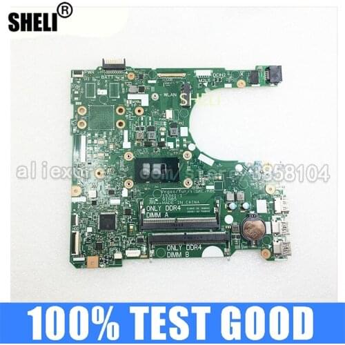 SHELI for DELL Mainboard CN-0DKK57 0DKK57 DKK57 Inspiron 15 3567 Laptop Motherboard with SR2ZU I5-7200U Cpu 15341-1 91N85 DDR3