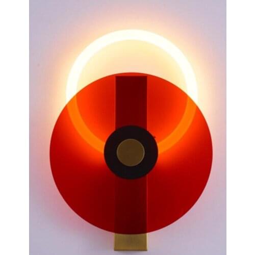 Modern light luxury living room decoration painting sofa background wall lamp round circle mural acrylic model room wall lamp