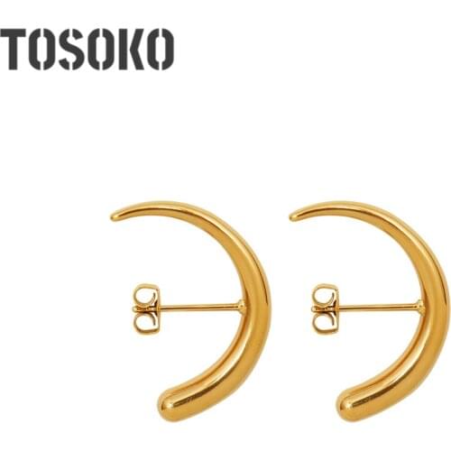 TOSOKO Stainless Steel Jewelry Moons Various Wearing Earrings And Unique Earrings For Women BSF465 BSF465