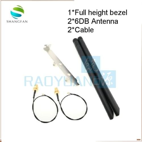 U.FL IPEX IPX I-PEX MHF4 to SMA external antenna Wireless network card 6DB antenna and full height bezel