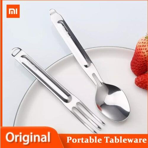 Xiaomi NEXTOOL Portable Tableware Stainless Steel Fork Spoon 2-in-1 Easy to Clean Outdoor Healthy Office Travel