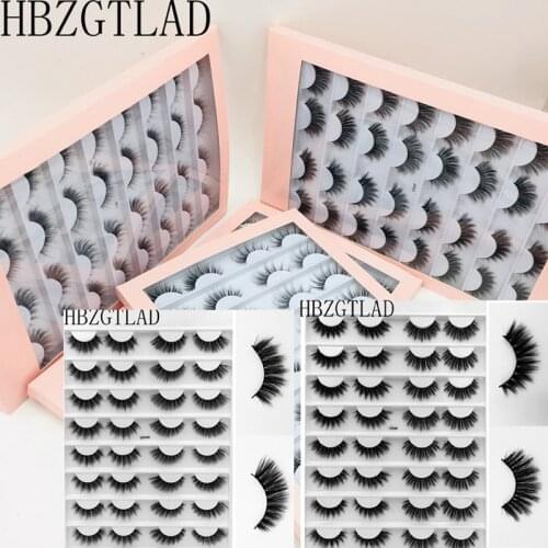 16 Pairs Multipack 3D Soft Mink Hair False Eyelashes Handmade Wispy Fluffy Long Lashes Natural Eye Makeup Tools Faux Eye Lashes