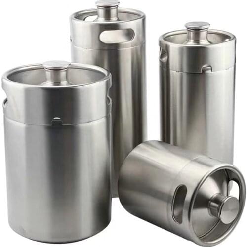 2/3.6/4/5L Stainless Steel Mini Beer Keg Pressurized Growler for Craft Beer Dispenser System Home Brewing