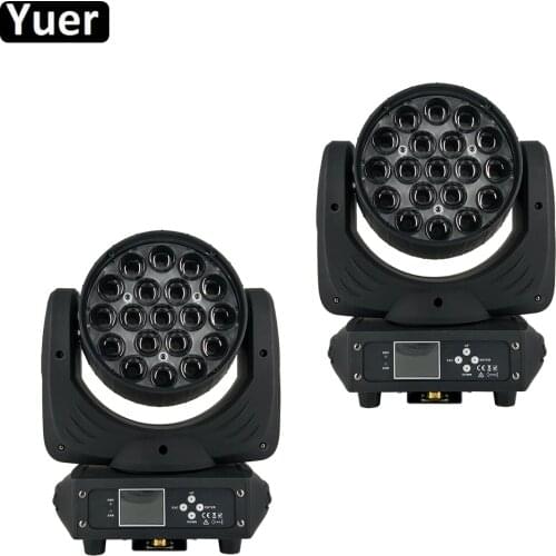 2Pcs/Lot 19x15w Led RGBW 4in1 Wash Zoom Beam Light DMX512 Moving Head Light Professional DJ Party Music Light LED Stage Machine