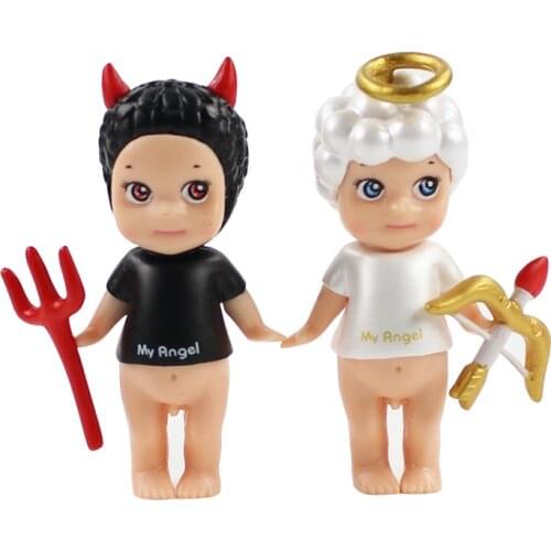 2pcs/lot 8cm Sonny Angel Unicorn Devil Cupid Mini Cartoon Doll Kewpie Kawaii Animals pvc figure model toys gift cake decoration