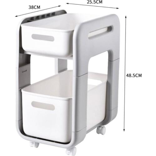 2 Tiers Makeup Spices Rack Kitchen Storage Shelf Cabinet Narrow Gap Under Sink Organizer Box Convenient Bathroom Organizer Stand