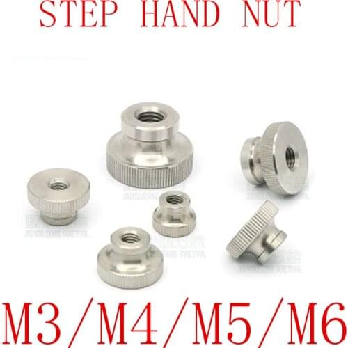 5-10pcs/lot M3 M4 M5 M6 Stainless steel knurled step hand thumb nut DZ001