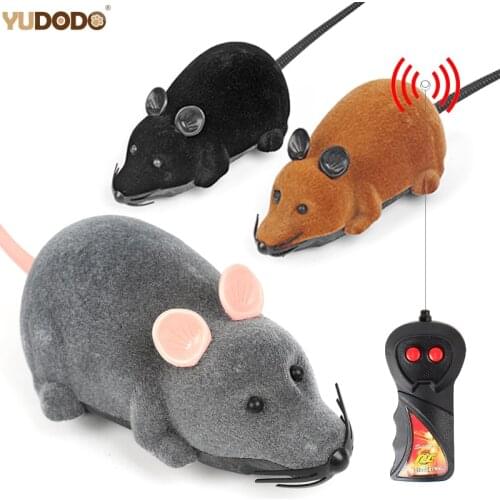 Wireless Remote Control Mouse Toy Black/Gary/Brown Electronic RC Rat Mice Animal Interactive Cat Toys