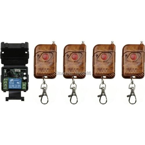 DC12V 10A 1Channel RF Wireless Remote Control Switch/Radio Controlled Switch System 1*Receiver and 4* Transmitter /lamp/ window