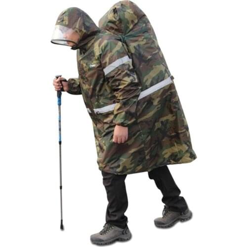 Unisex Raincoat Men Women Backpack Cover One-piece Raincoat Reflective strip Poncho Rain Cape Outdoor Hiking Trekking Rain Gear