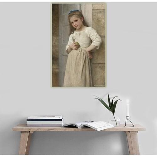 Citon William Adolphe Bouguereau《Yvonne on the doorstep》Canvas Oil Painting Artwork Poster Picture Wall Decor Home Decoration
