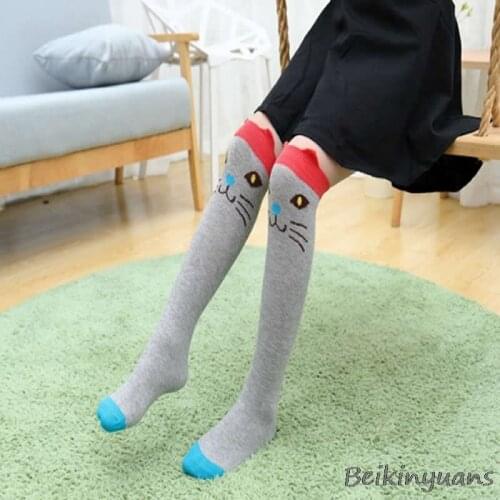 Childrens cartoon three-dimensional socks cotton cute girls wild half socks knee socks Knee socks