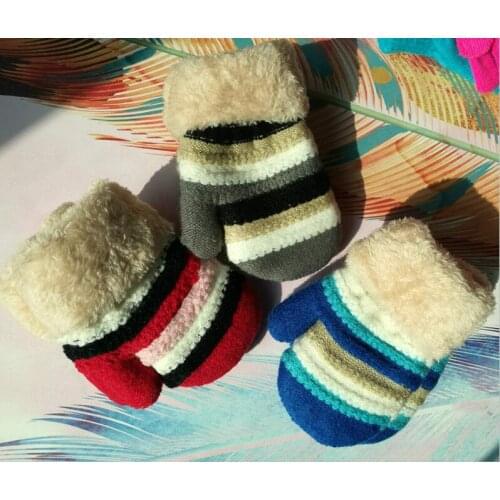 Childrens Warm and Plush Jacquard Double Layer Bag with Contrast Color In Winter Refers To The Special Price of 3-12 Years Old