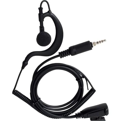 G Shape 3.5mm Jack Earpiece Headset With PTT (Push to Talk) for Yaesu Vertex VX-6R VX-7E VX-127 VX-170 Handheld Radio
