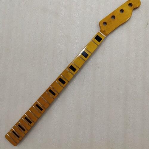 Maple 20 frets TL bass guitar neck part 4 string maple fingerboard bass neck yellow