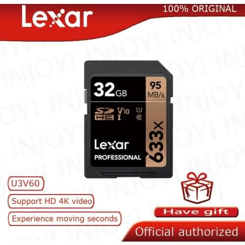 Lexar 32GB 16GB 64GB Class 10 SD SDHC SDXC Memory Card in SD card 128GB 256GB 95MB/s for Digital SLR camera and HD camera
