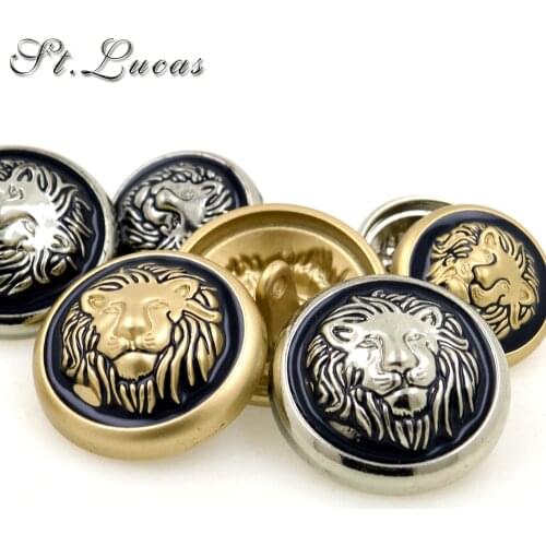 Hot sale new fashion decorative buttons high quality Lionhead gold silver buttons for men shirt suit overcot sewing accessories