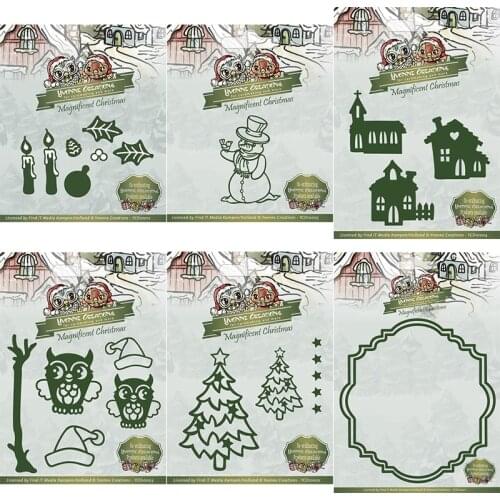 Piggy Craft metal cutting dies cut die mold Christmas tree owl snowman Scrapbook paper craft knife mould blade punch stencils