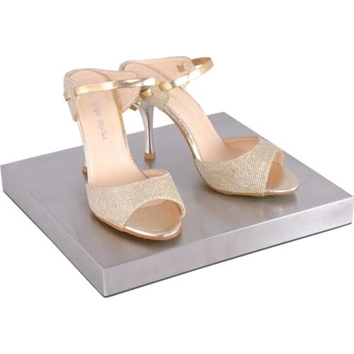 Metal Block Shoe Tray Boutique Shoe Display Stand Shelf Retail Shoes Display Props Rack Gold Silvery Matte Mirrow Surface
