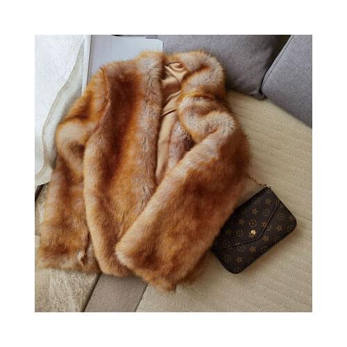 2020 New Style High-end Fashion Women Faux Fur Coat S117