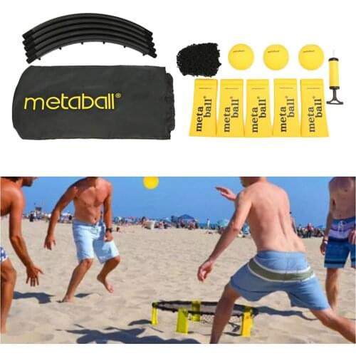 Mini Beach Volleyball Spike Balls Game Set Outdoor Team Sports Fitness Net