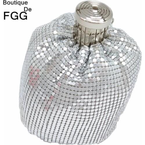 Boutique De FGG Mini Fashion Aluminum Day Clutches Women Casual Coin Purse Money Bag Evening Party Dinner Clutch Handbag