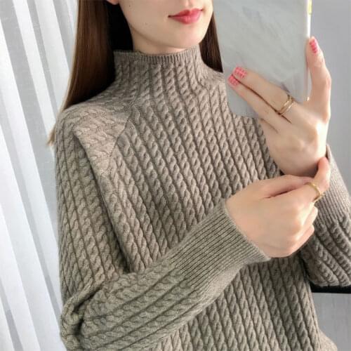 2021 New Autumn and Winter Cashmere Sweater Women Turtleneck Thickened Pullover Loose Large Size Knitted Sweaters S-4XL X625