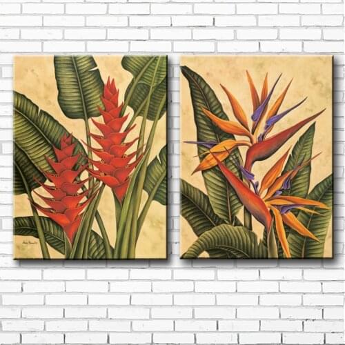 Pastoral flowers green leaves landscape canvas printings oil paintings printed on canvas home room wall art decoration pictures
