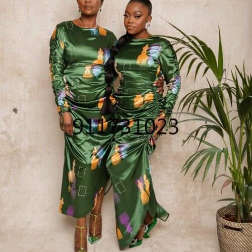 African Printing Dresses for Women Summer 2021 African Women Long Sleeve Long Dress Maxi Dress African Clothes Women