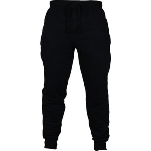 50% Dropshipping!!Mens trousers for jogging solid color drawstring plush thickened warm pants sweatpants