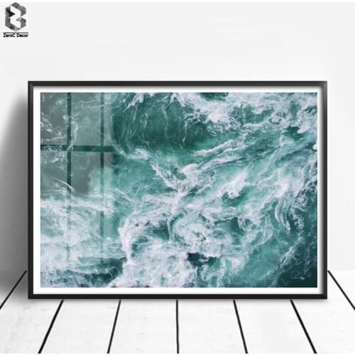 Nordic Ocean Posters and Prints Sea Wall Art Canvas Painting Wall Pictures For Living Room Home Decoration