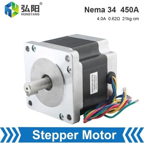 Nema 34 Stepper Motor 4.0A 2-Phase 450A High Torque Drive 4-Lead For 3D Printer CNC Engraving And Milling Machine