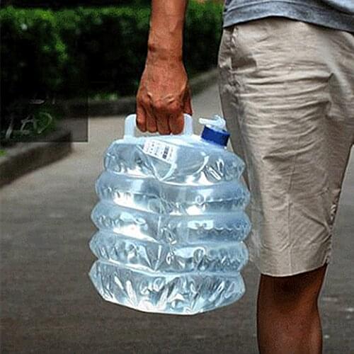 5L Folding Water Bucket Outdoor Camping Drinking Bag Container Canister Carrier Tank Collapsible Storage Bottle Telescopic