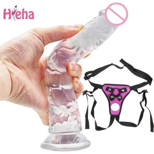Strapon Dildo Double Hole Pants for Lesbian Couple Strap on Harness Realistic Artificial Penis with Suction Cup G Spot Dildos