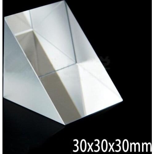30x30x30mm Optical Glass Prisms Triangular Lsosceles Right Angle K9 Prisms Lens
