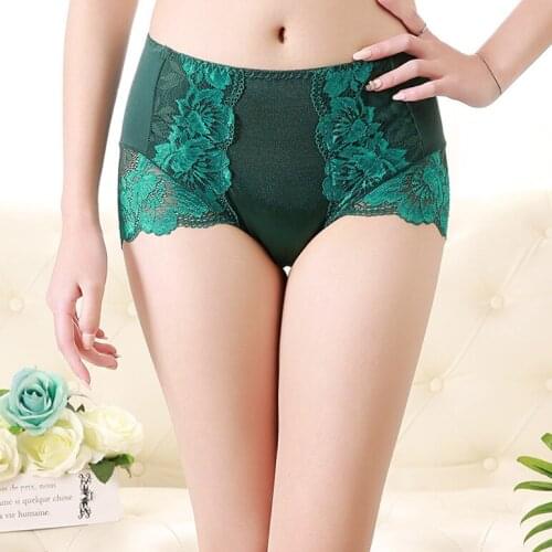 3pcs/lot Graphene women panties plus size lace female modal underwear women underpant high waist large size [45kg-118kg]