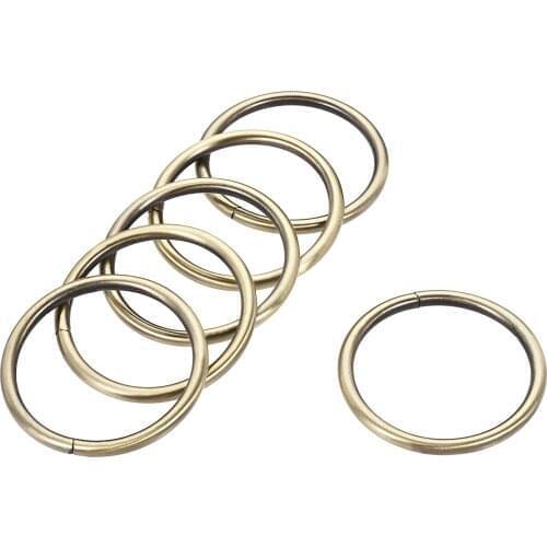 Uxcell Metal O Ring 48mm(1.89") ID 4.8mm Thickness Iron Rings for Hardware DIY Accessories Bronze Tone 10pcs