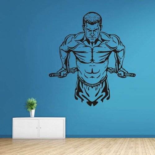 New 2017 Sports Fitness Crazy Muscle 3D Wall Stickers For Children Home Decor Living Room Vinyl Art Removable Decoration R03