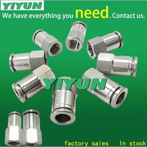Pneumatic stainless steel internal threaded through connePCF4-M5 PCF4-01 PCF4-02 PCF4-03 PCF6-m5 PCF6-01 PCF6-02 PCF6-03 PCF8-01