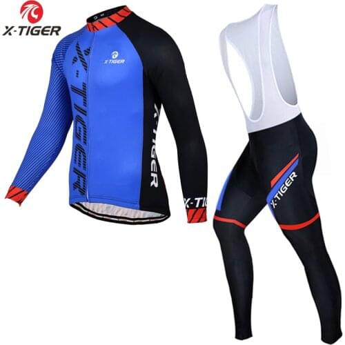 X-Tiger Winter Thermal Fleece Cycling Jersey Set Long Sleeve Bicycle Clothing MTB Bike Wear Maillot Ropa Ciclismo Cycling Set