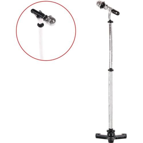 1Pc New 1:12 Doll House Mini Metal Microphone Model Dollhouse Miniature Furniture Accessories Baby Kids DIY Toys