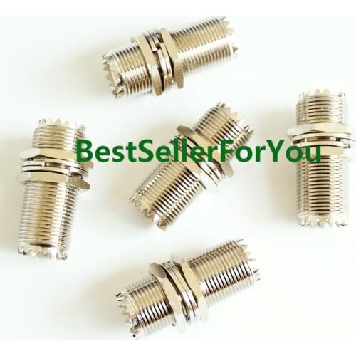 10Pcs UHF female SO-239 M16 nut bulkhead to SO239 jack panel mount connector RF Adapter