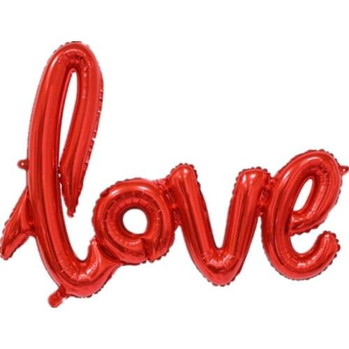 100pcs Ligatures LOVE Letter Foil Balloon Anniversary Wedding Valentines Party Decoration Balloon Red Champagne lin4193