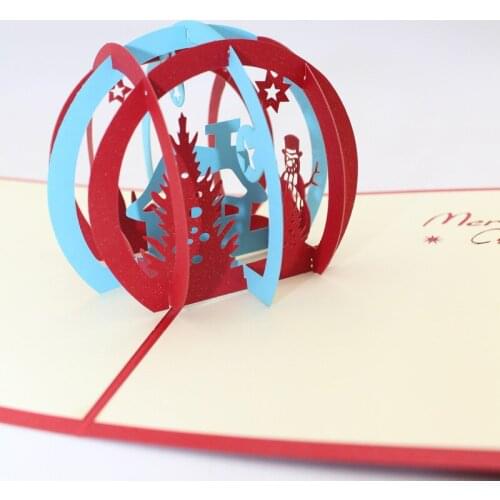3D Handmade 2019 New Design Ring Circle Christmas House Paper Invitation Greeting Cards PostCard Relative Friend Classmate Gift