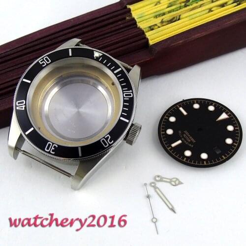 41mm Sapphire Glass Luminous Mark fit 8205 8215 821A 2836 Movement Watch Case+dial+hands