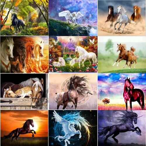 5D diamond painting animal steed round diamond embroidery cross stitch mosaic home decoration pattern DIY handmade new year gift