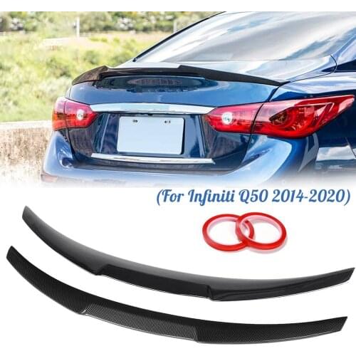 ABS Glossy Black/Carbon Fiber Color Rear Trunk Spoiler Wing For Infiniti Q50 2014-2020 Rear Car Trunk Spoiler M4 Type