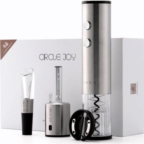 Xiaomi 4in1 Circle Joy Automatic Red Wine Bottle Opener Round Wine Stopper Stainless Steel Electric Corkscrew Gift