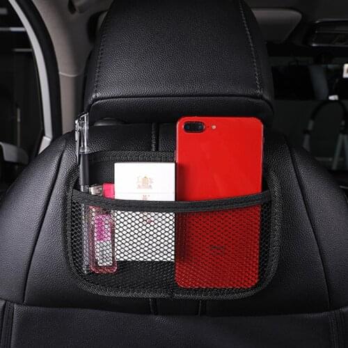 Car Storage Net Bag Seat Organizer Phone Holder Mesh Bag For Hyundai Accent I10 I20 I30 I40 Ix35 Santa Fe Solaris Tucson Creta