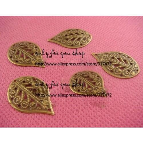 Free ship!! 16*28mm antique bronze sparrow feathered shape sheet metal pendant - filigree stamping spacer for jewelry making